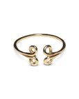sottile anello oro giallo aperto ghirigori fatto a mano italia