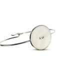 bracciale argento bottone madreperla bianca fatto a mano italia