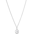 collana regolabile argento catena sottile ciondolo bottoncino madreperla bianca made in italy